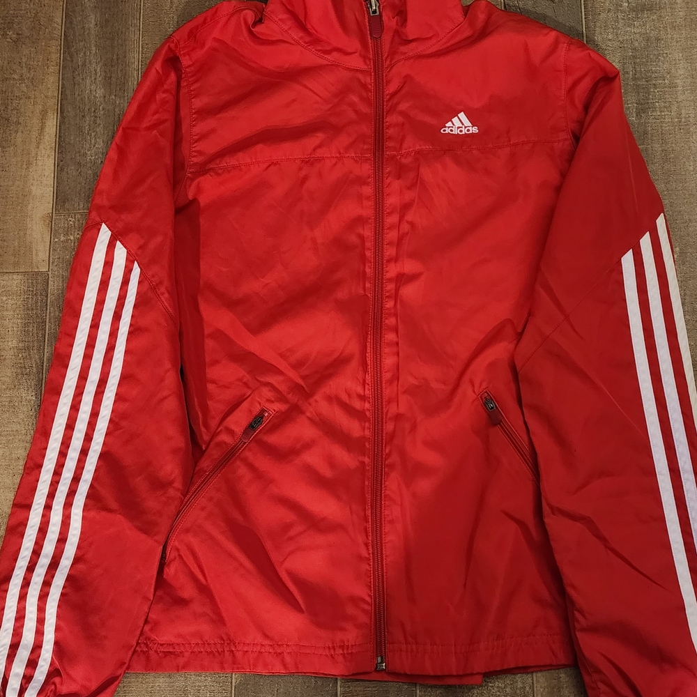 Adidas Red Windbreaker Jacket